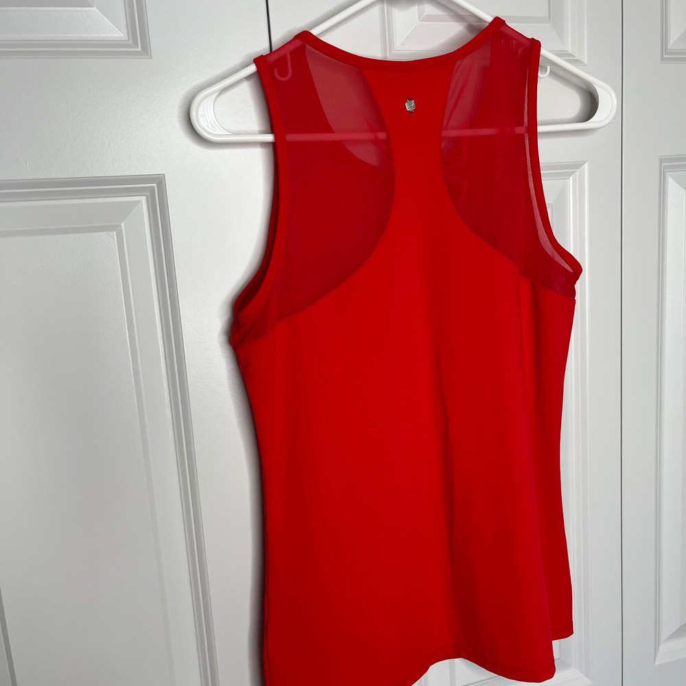 Fabletics Helena Tank Red Mesh Racerback Workout Top Small - Picture 6 of 10